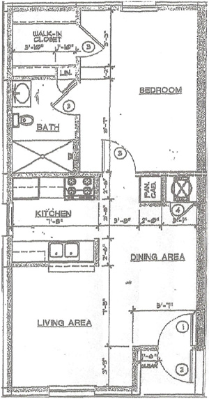 One Bedroom / One Bath - 544 Sq. Ft.*